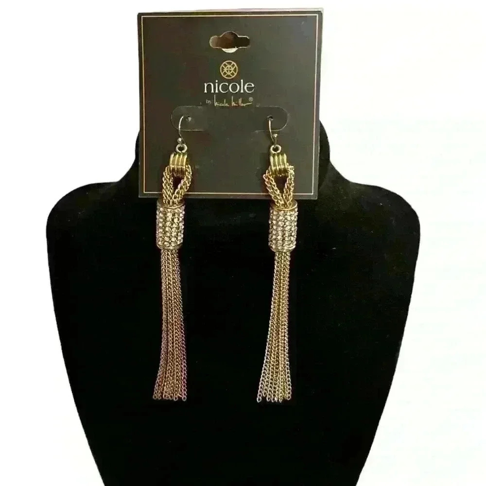 Nicole Miller for JCP dangle silver costume earrings